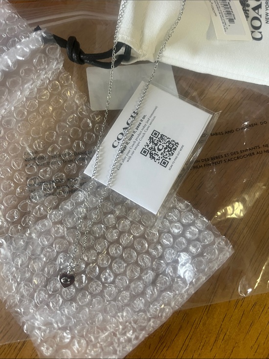 Coach Jewelry - Coach Silver Heart Necklace with Chain